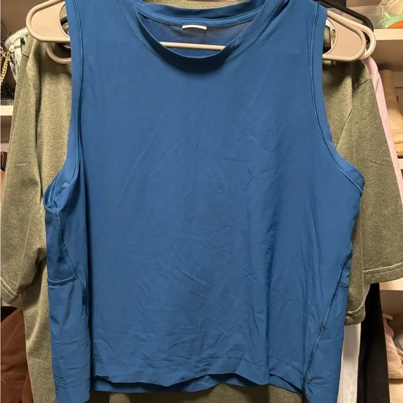 Athleta Blue Sleeveless Crop Tank Top - Picture 1 of 2